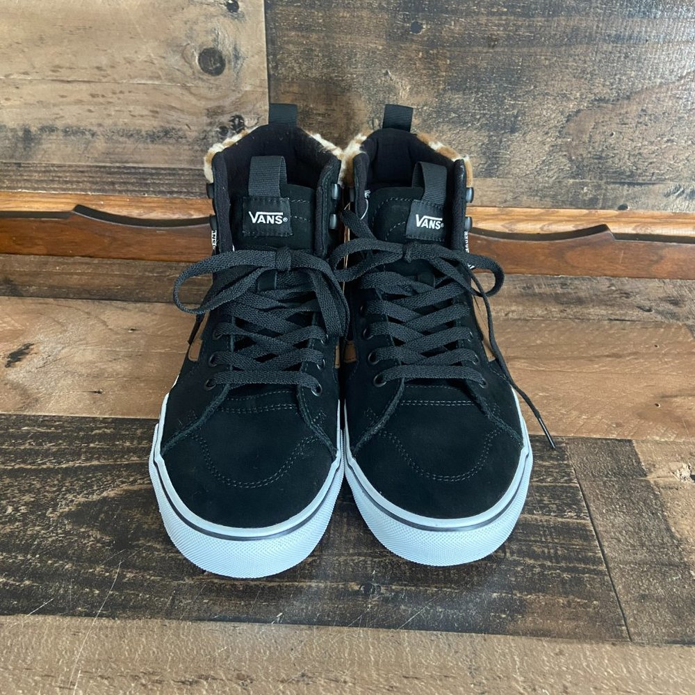 Vans Filmore Hi Women's Suede High-Top Black Sneakers Fur Trim Size 10.5M NEW - Picture 3 of 6